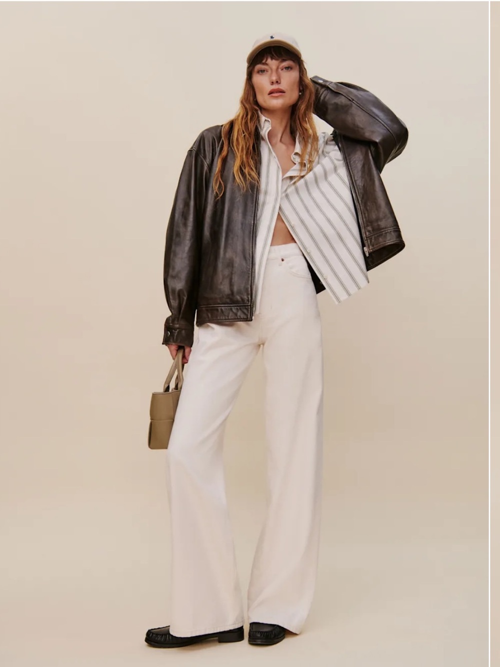 Reformation Cary High Rise Slouchy Wide Leg Long Jeans size 24 tailored